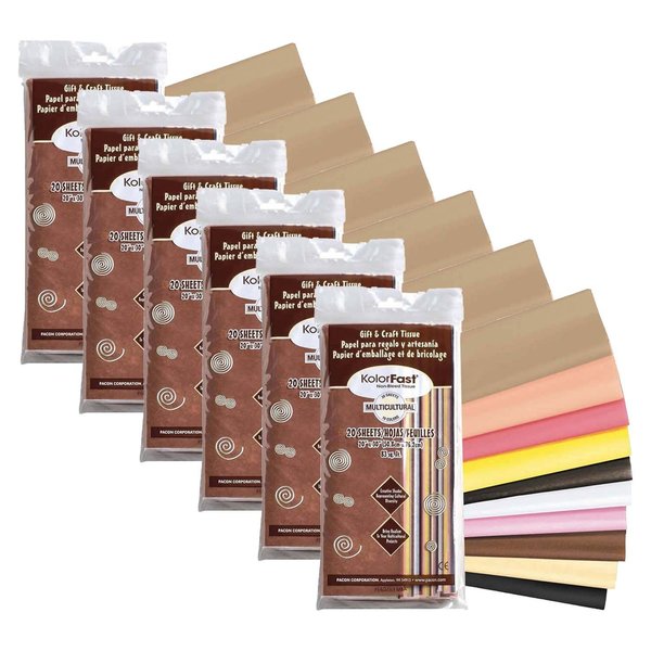 Kolorfast Multi-Cultural Tissue Paper Assortment, 20 x 30, PK120 P0058590